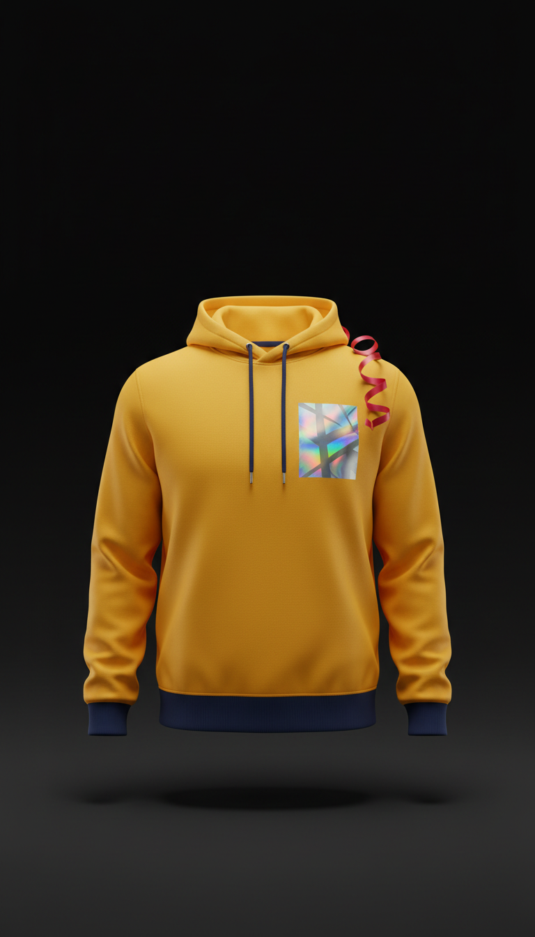 Championship Gold Hoodie With Holographic Tag